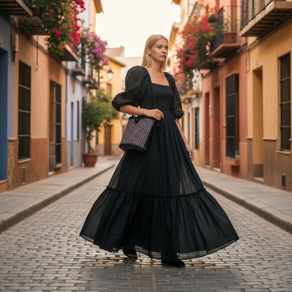 Baskets of Cambodia Handmade Woven Shoulder Bag Eco-Friendly Artisan Tote - Picture 2 of 10